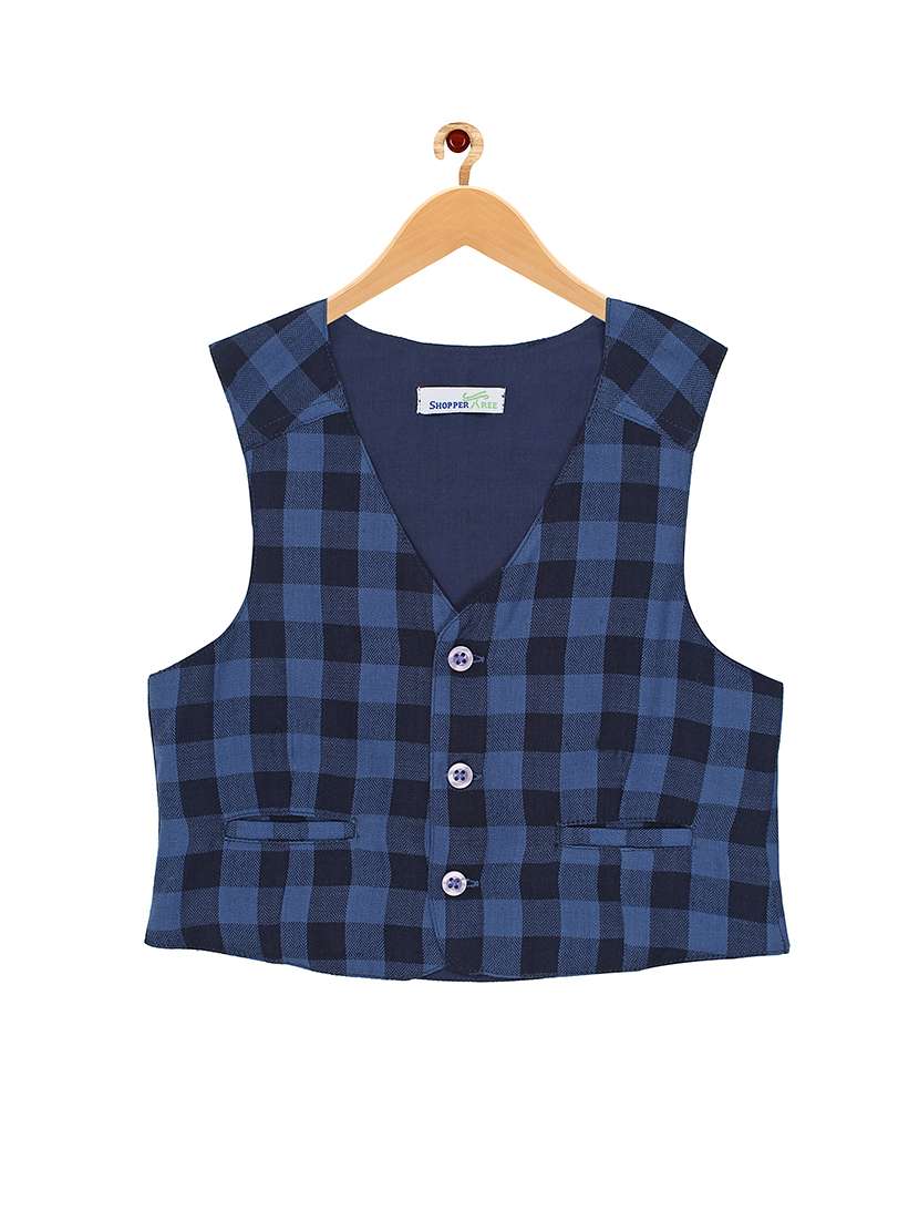 dark blue cotton waistcoat