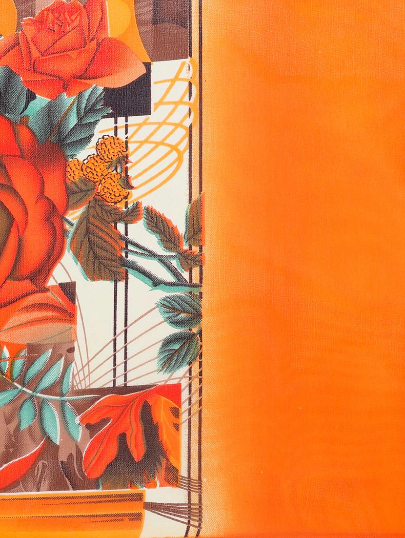 contrast bordered printed saree with blouse - 15589459 - Standard Image - 3