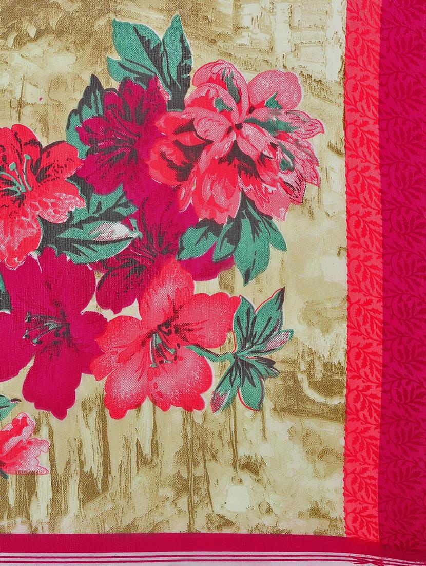 floral printed saree with blouse - 15589468 - Standard Image - 3