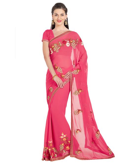 conversational embroidered saree with blouse - 15589472 - Standard Image - 0