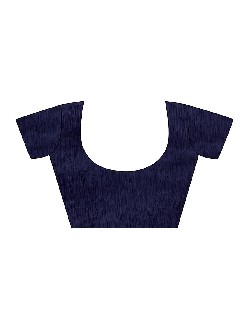 midnight blue bordered saree with blouse - 15589483 - Standard Image - 3
