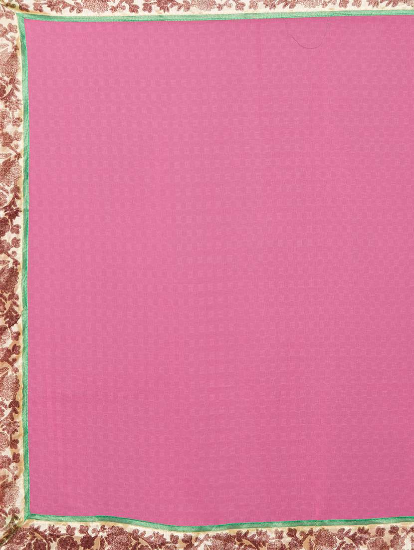 floral lace bordered saree with blouse - 15589502 -  Standard Image - 3