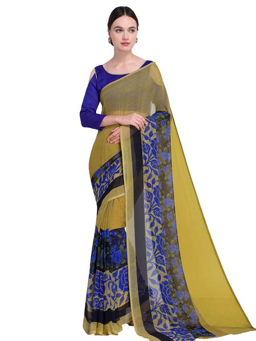 floral bordered saree with blouse - 15589522 - Standard Image - 0