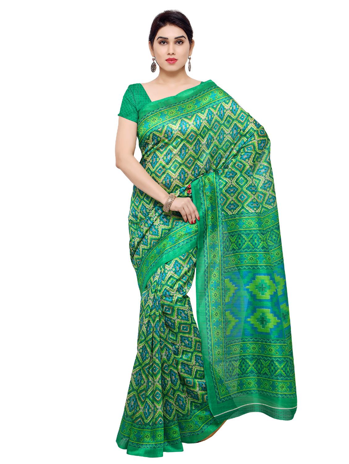 geometrical printed saree with blouse - 15589603 - Zoom Image - 0