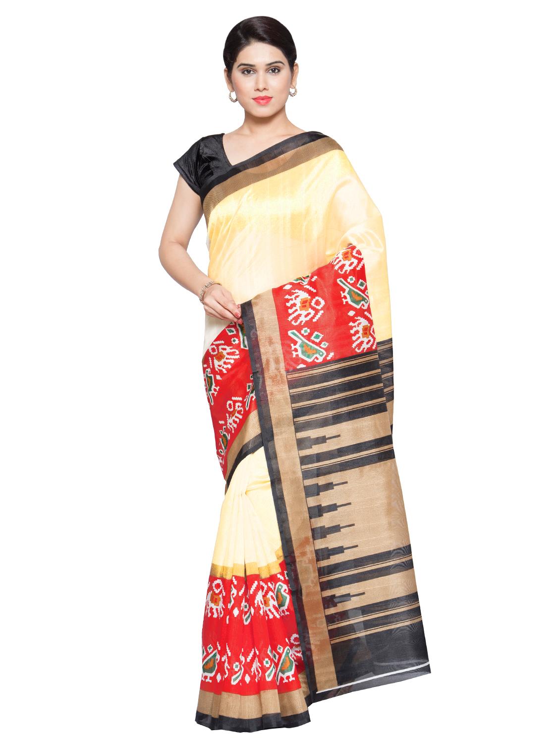 conversational bordered saree with blouse - 15589609 -  Zoom Image - 0