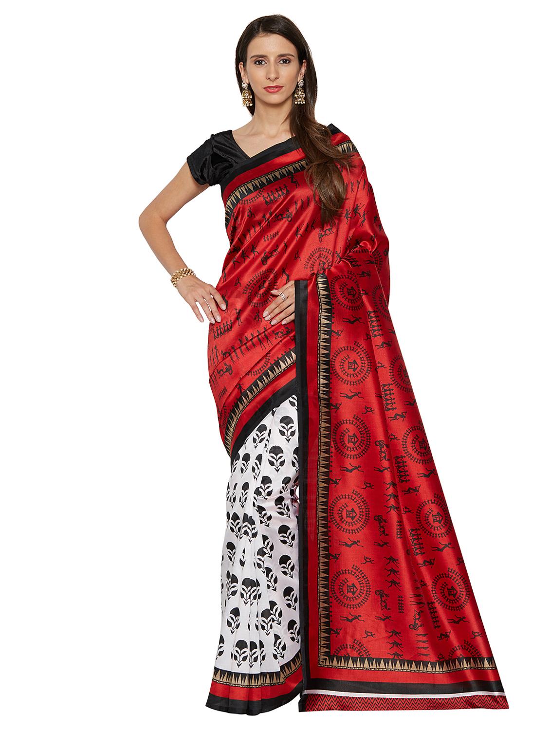 warli printed saree with blouse - 15589648 -  Zoom Image - 0