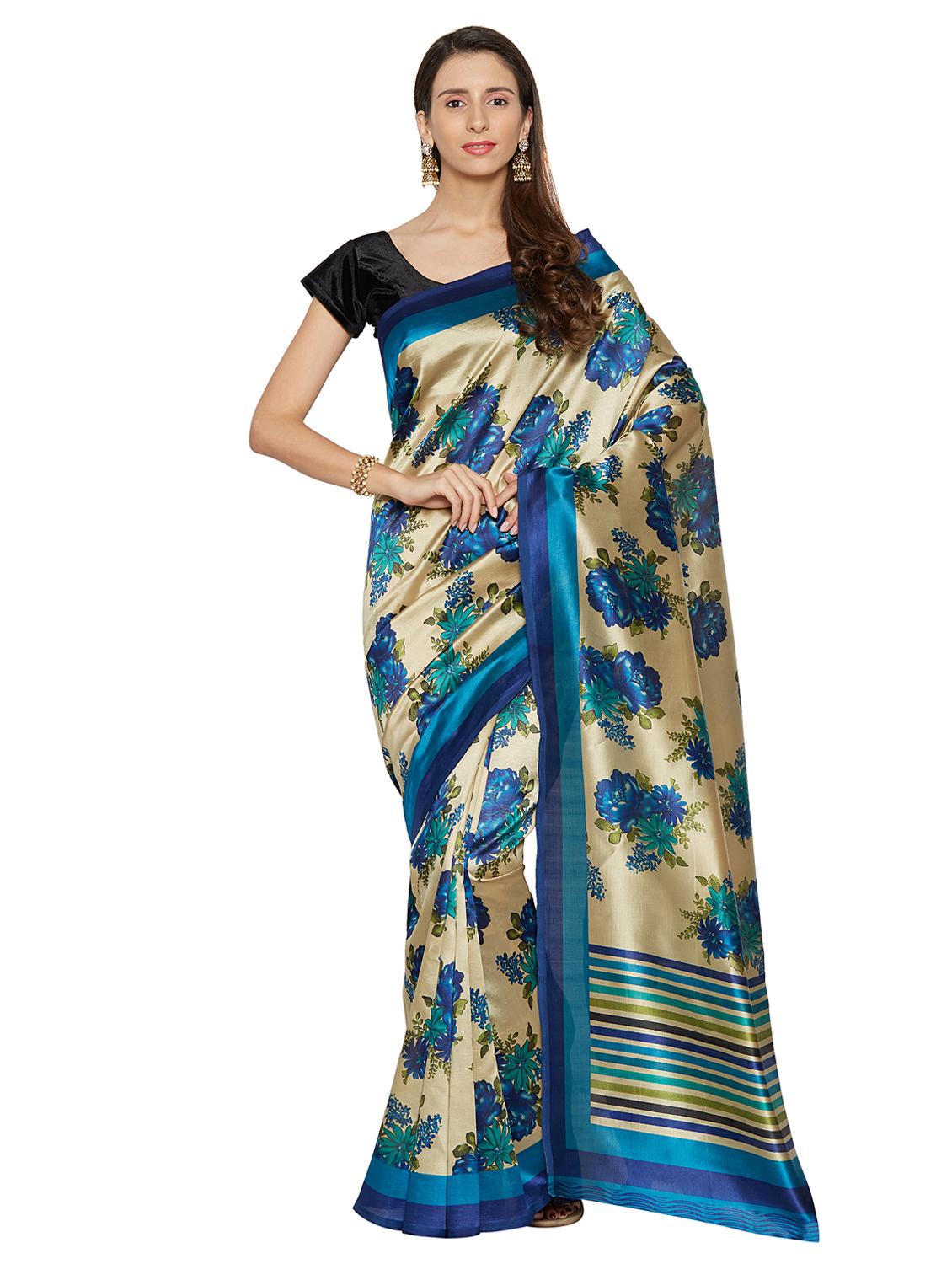 floral printed saree with blouse - 15589651 - Zoom Image - 0