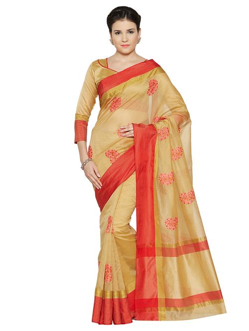 paisley embroidered saree with blouse - 15589672 -  Standard Image - 0
