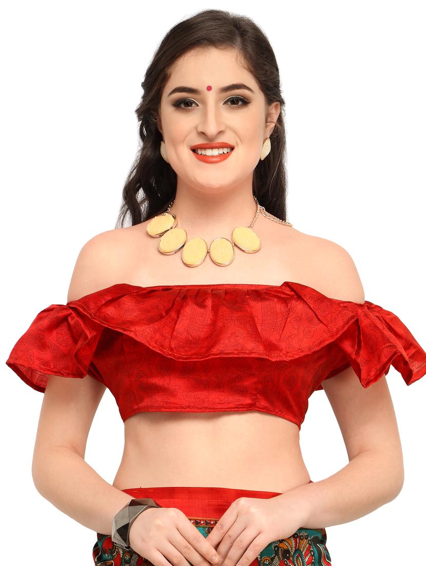 conversational printed saree with blouse - 15589682 - Standard Image - 3