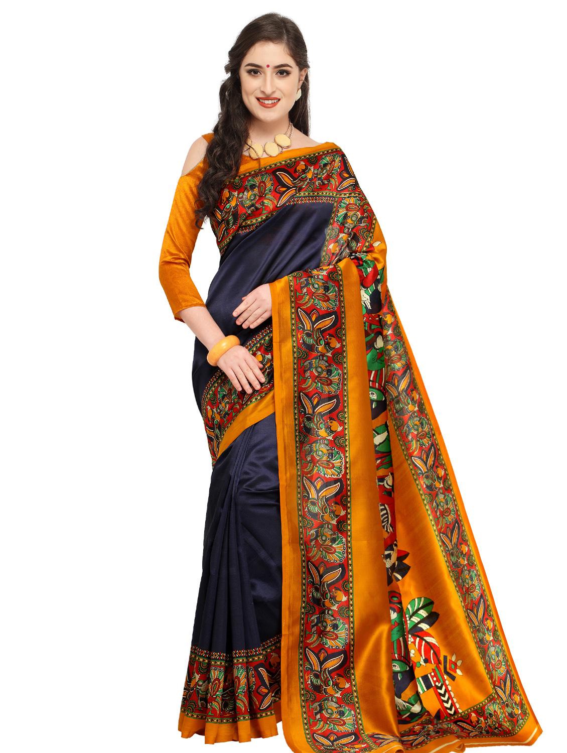 conversational printed saree with blouse - 15589684 - Zoom Image - 0