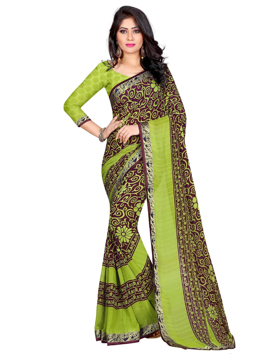 floral printed saree with blouse - 15589693 -  Zoom Image - 0