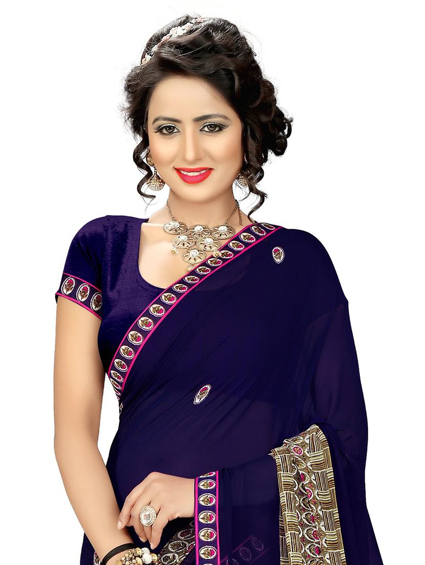 ditsy floral printed saree with blouse - 15589744 - Standard Image - 3