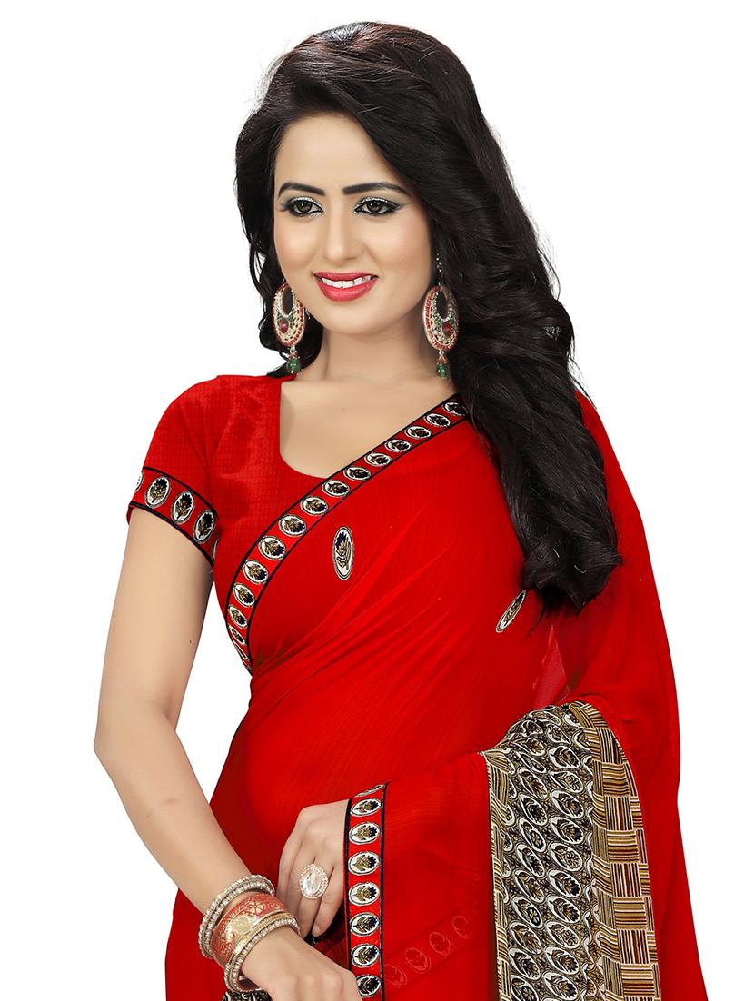 ditsy floral printed saree with blouse - 15589746 - Standard Image - 3