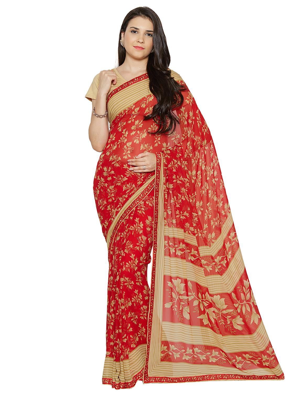 ditsy floral printed saree with blouse - 15589750 -  Zoom Image - 0