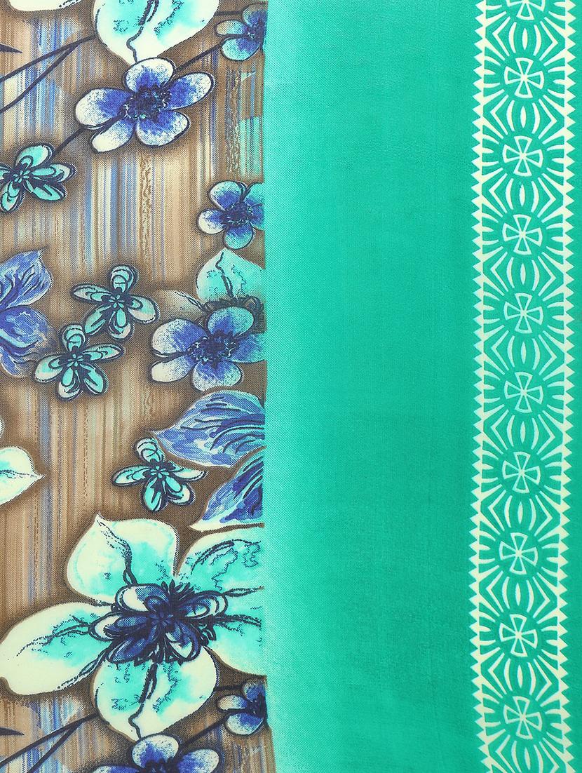 ditsy floral bordered printed saree with blouse - 15589814 - Standard Image - 3