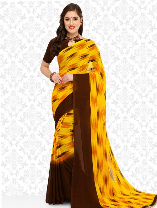 ikat printed saree with blouse - 15589824 -  Standard Image - 0