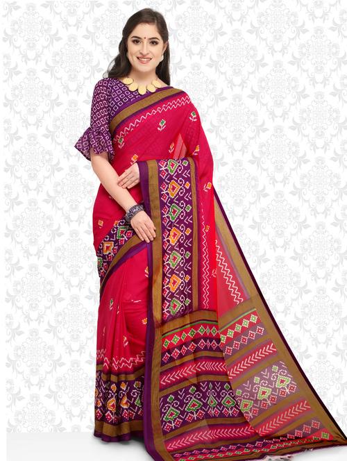 ditsy floral printed saree with blouse - 15589828 -  Standard Image - 0