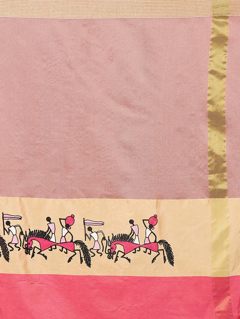 conversational bordered saree with blouse - 15589861 - Standard Image - 3