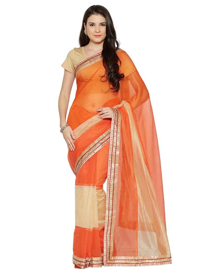 zari bordered saree with blouse - 15589871 -  Zoom Image - 0