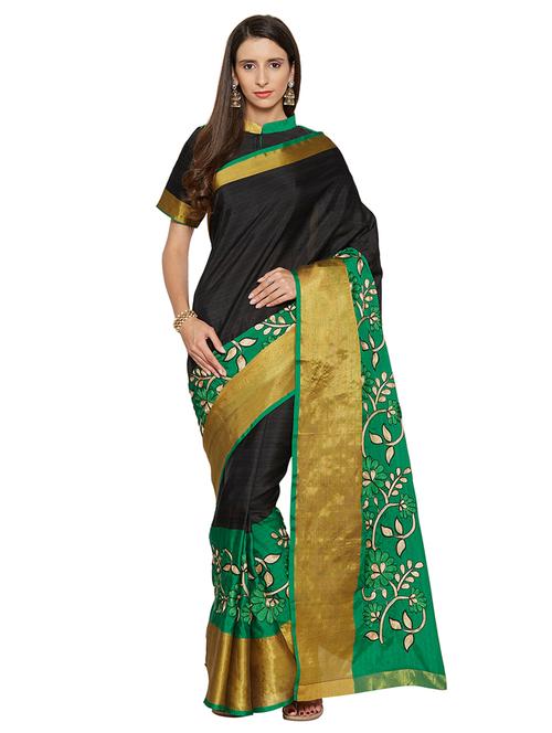 floral bordered saree with blouse - 15589880 - Standard Image - 0
