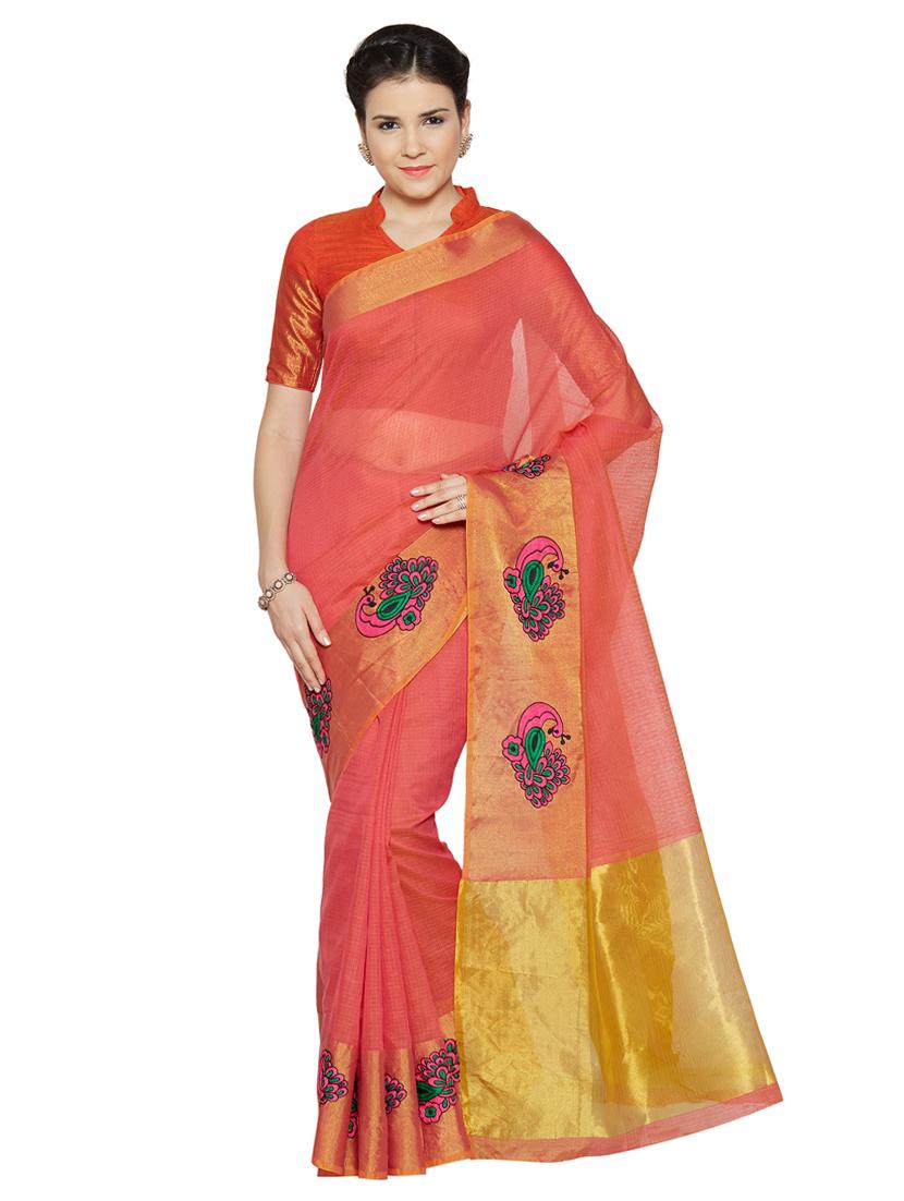 conversational bordered saree with blouse - 15589888 -  Zoom Image - 0