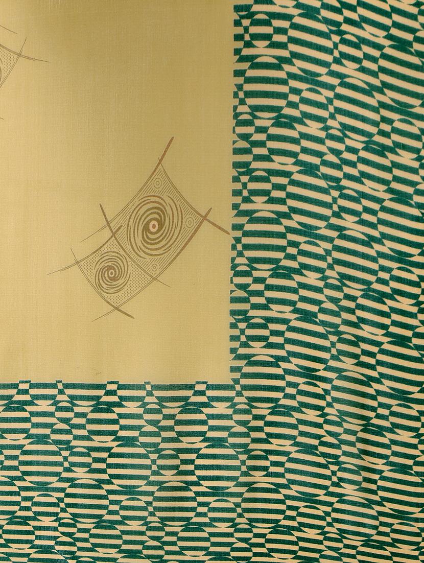 contrast bordered printed saree with blouse - 15589910 - Standard Image - 3