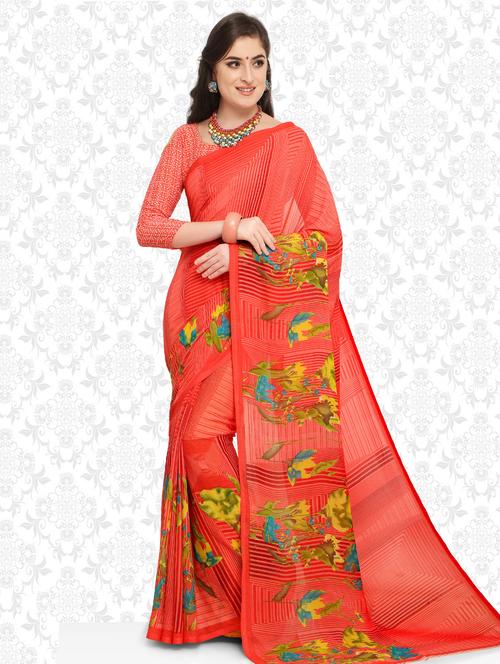 ditsy floral printed saree with blouse - 15589921 -  Standard Image - 0