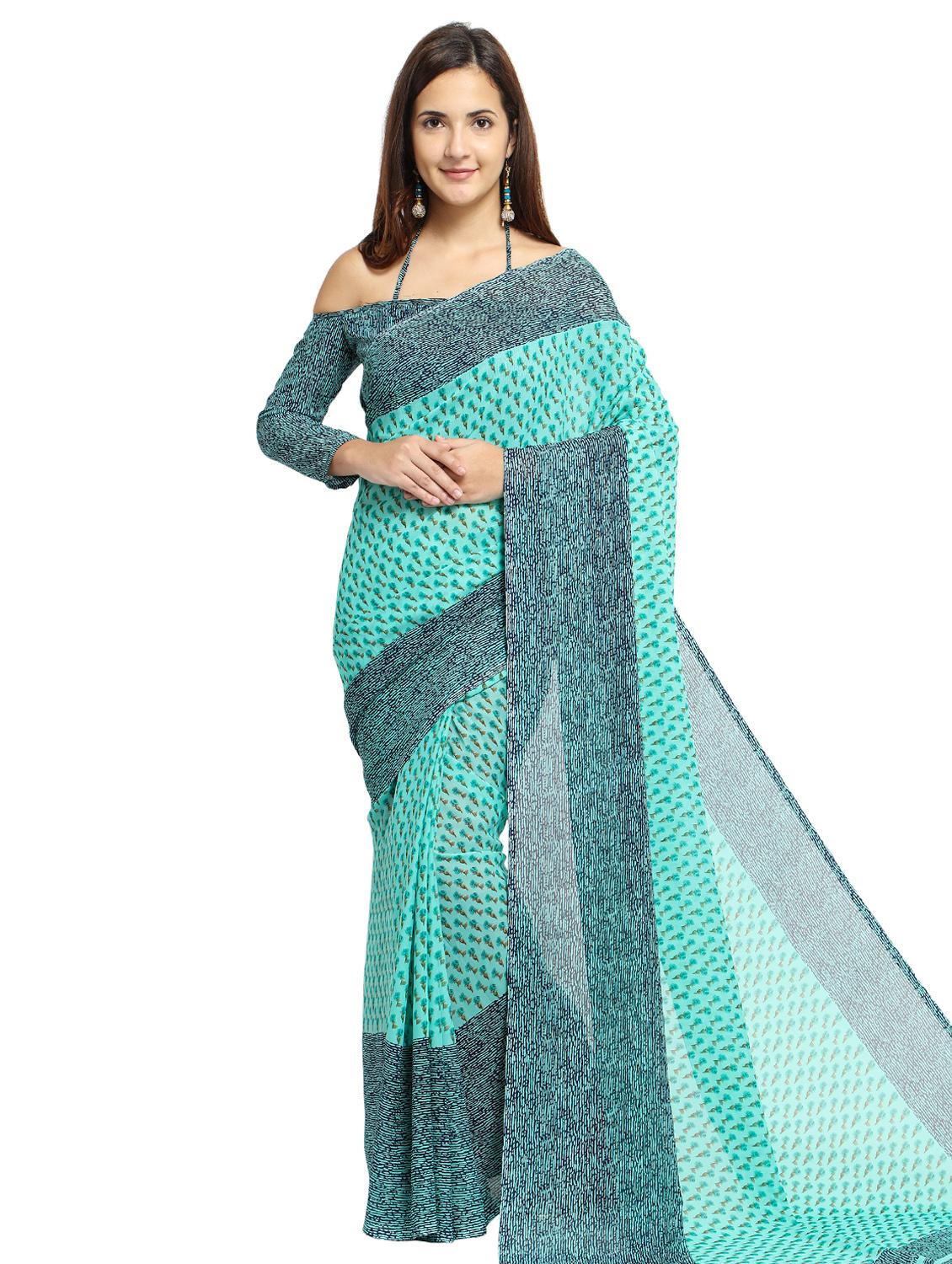 ditsy floral printed saree with blouse - 15589922 - Zoom Image - 0