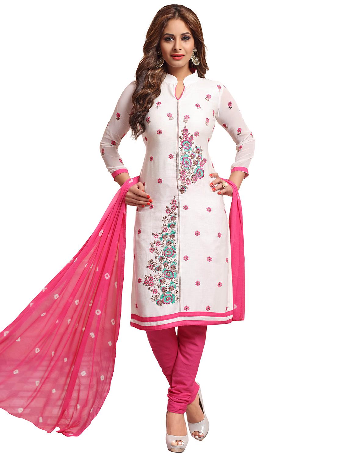 embroidered unstitched churidaar suit - 15589933 -  Zoom Image - 0