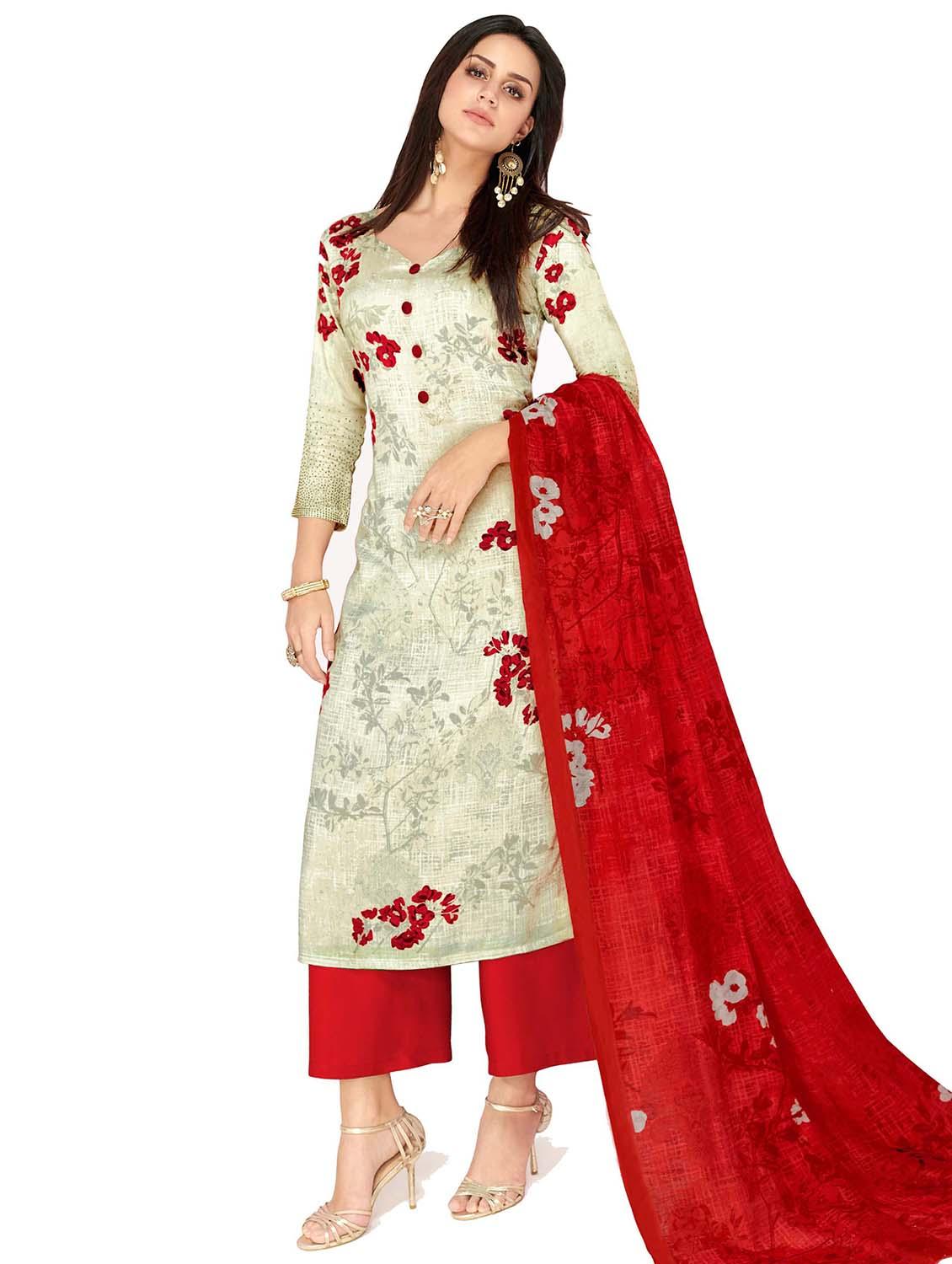 swarovski embellished churidaar suit - 15590075 -  Zoom Image - 0