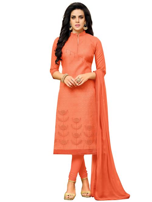 tonal embroidered churidaar suit - 15590136 - Standard Image - 0