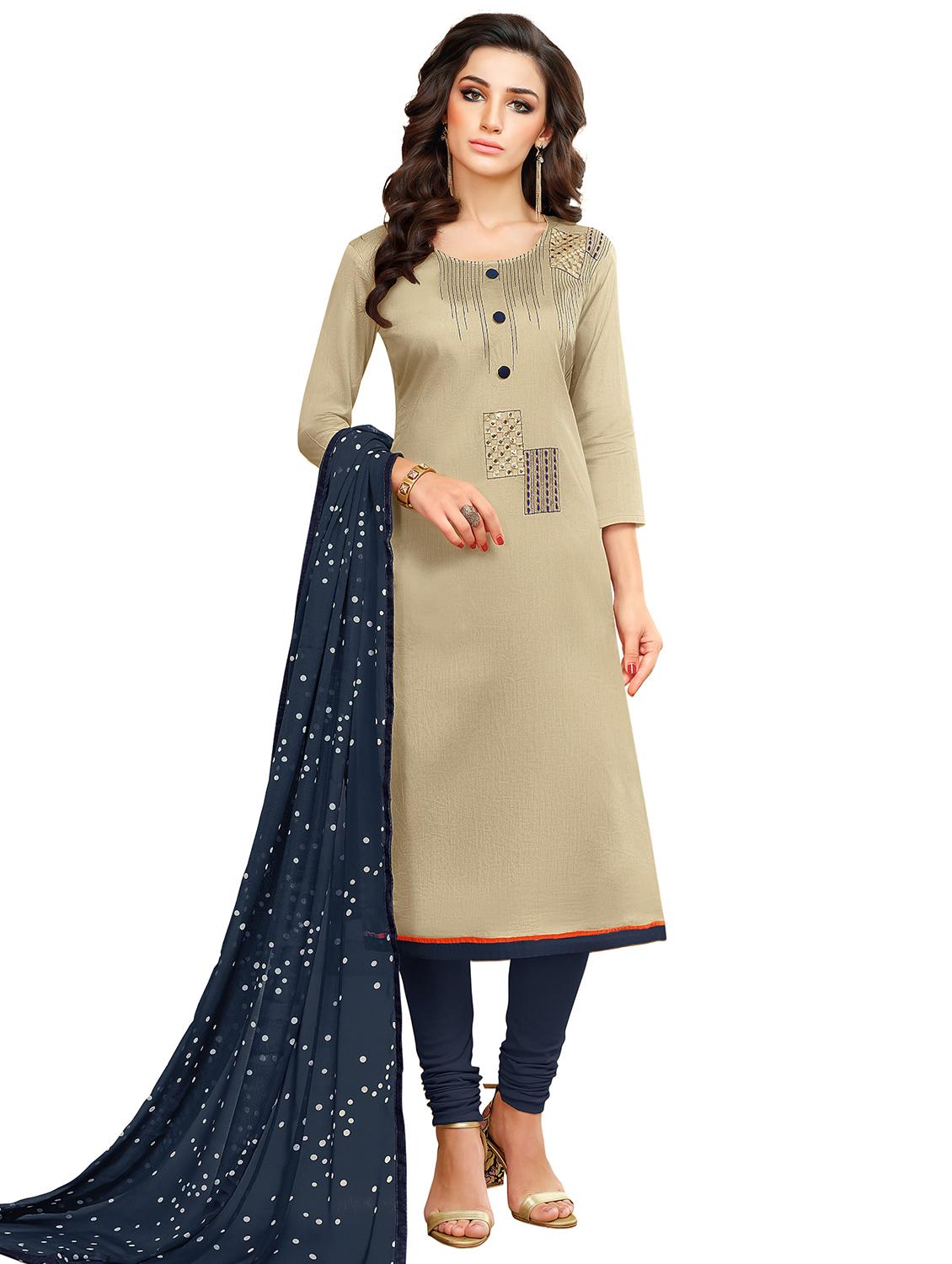 embroidered unstitched churidaar suit - 15590169 -  Zoom Image - 0