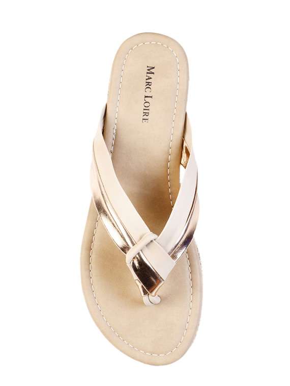 gold flat forms sandals - 15603830 - Standard Image - 3