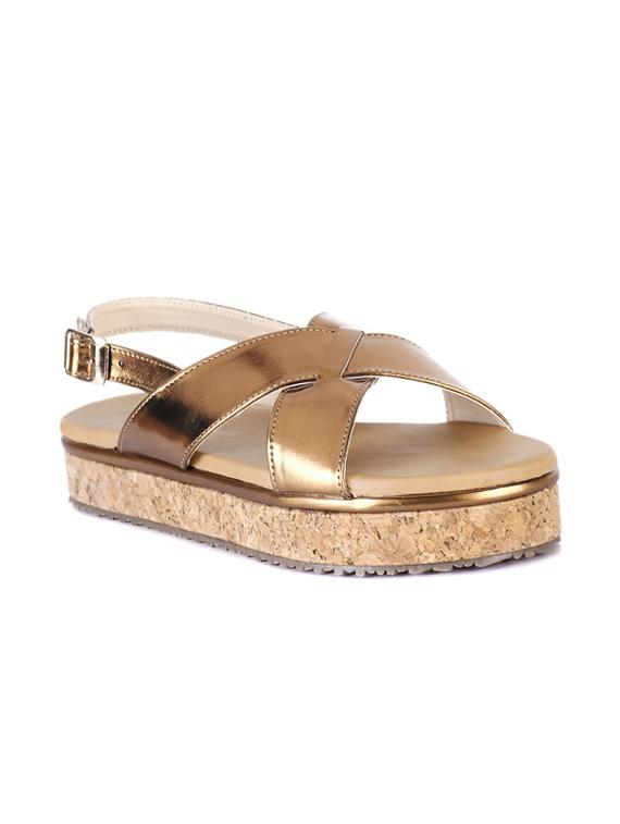 gold flat forms sandals - 15603836 - Zoom Image - 0