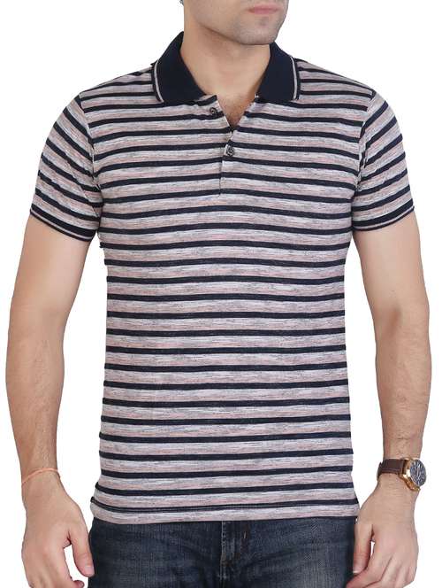 multi colored striped polo t-shirt - 15604769 -  Standard Image - 0