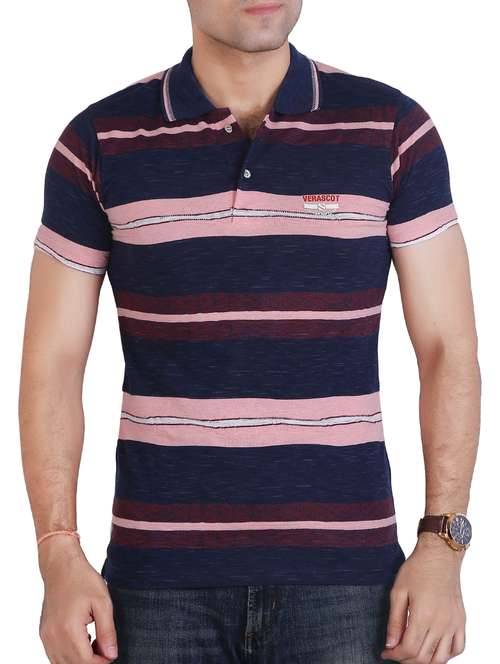 blue striped polo t-shirt - 15604771 -  Standard Image - 0