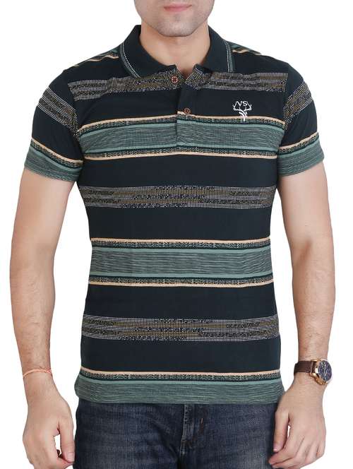 black striped polo t-shirt - 15604775 -  Standard Image - 0