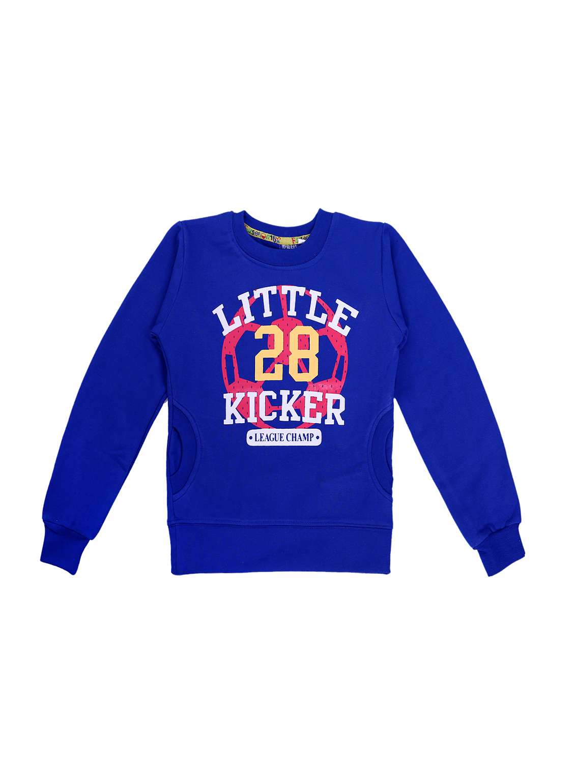 blue fleece sweatshirt
