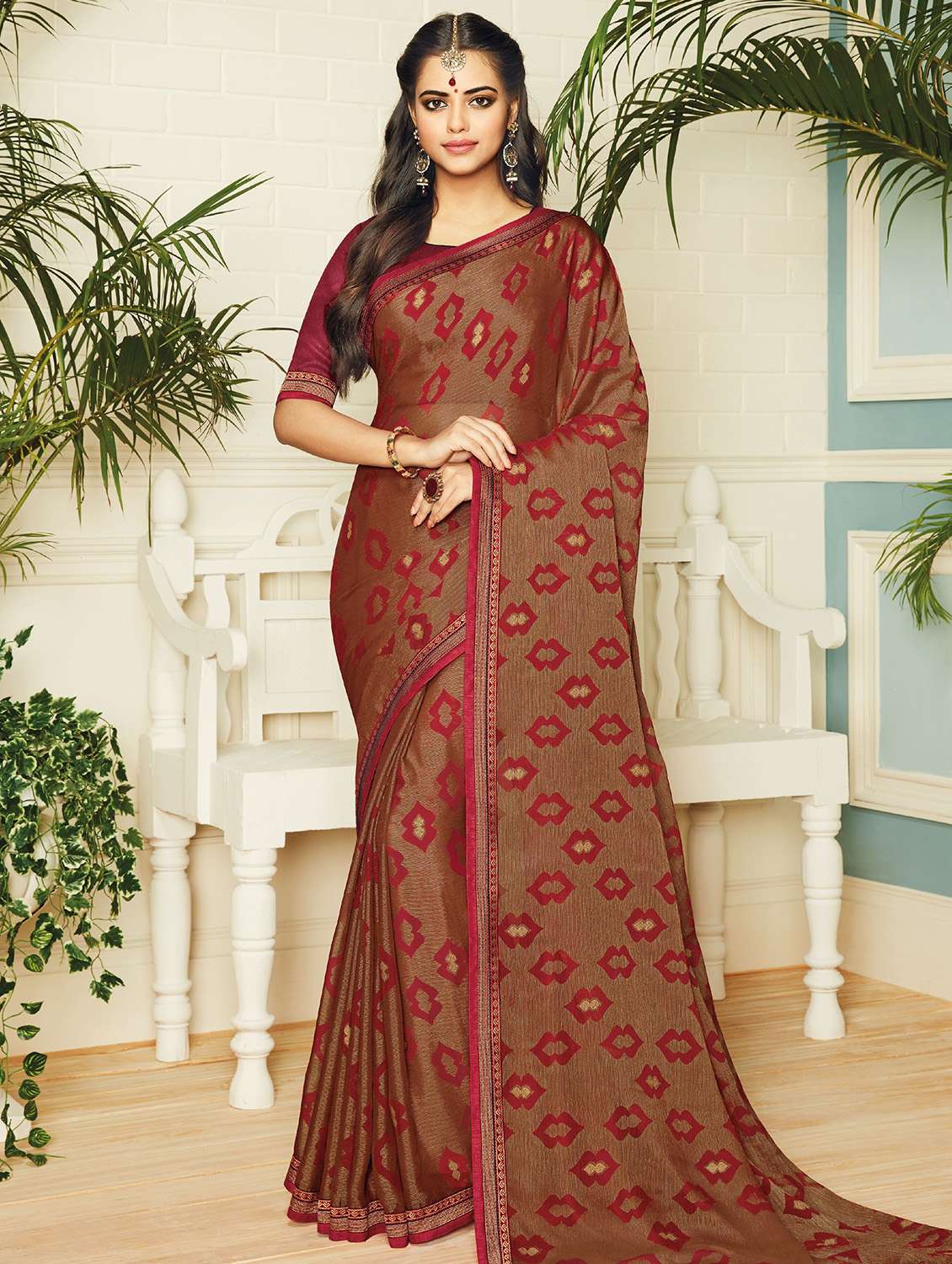 conversational printed saree