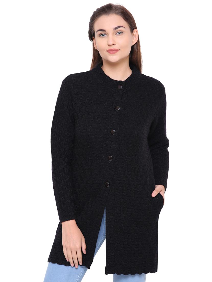 black cable knit cardigan - 15607336 -  Zoom Image - 0