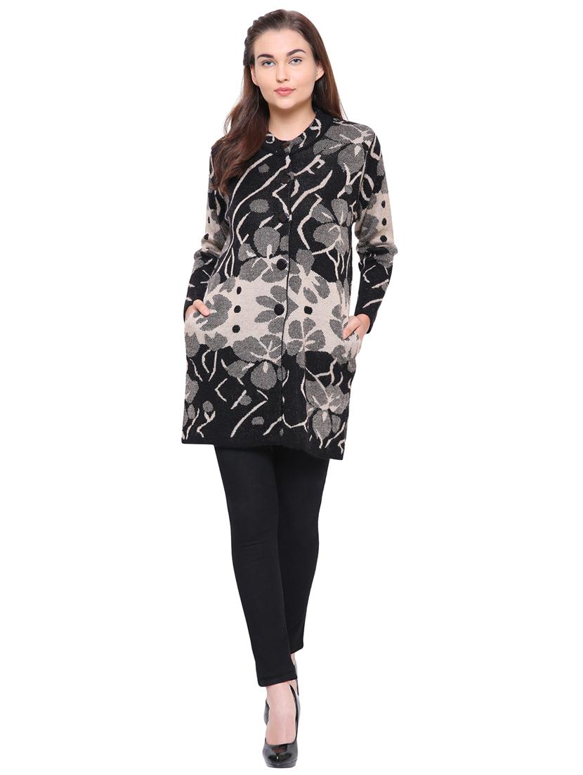 floral acrylic cardigan - 15607343 - Standard Image - 3