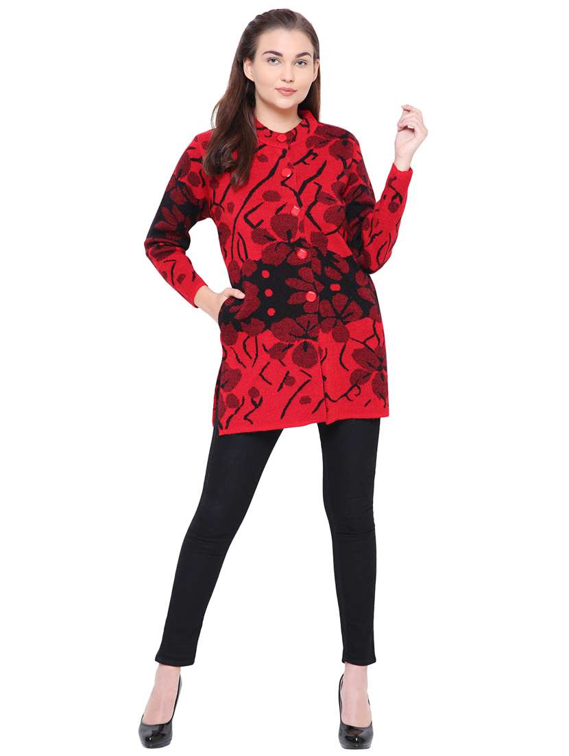 floral acrylic cardigan - 15607344 - Standard Image - 3
