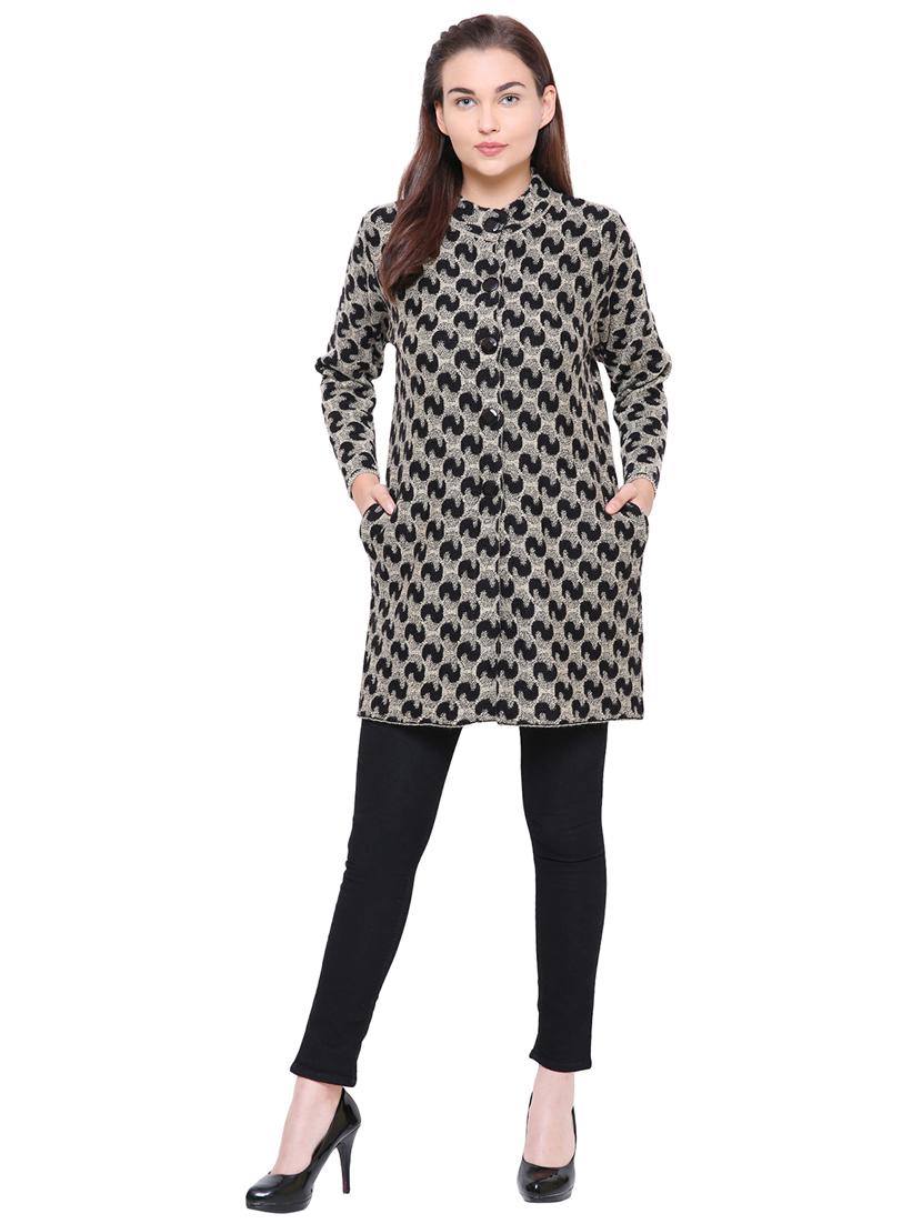 side slit acrylic cardigan - 15607359 - Standard Image - 3