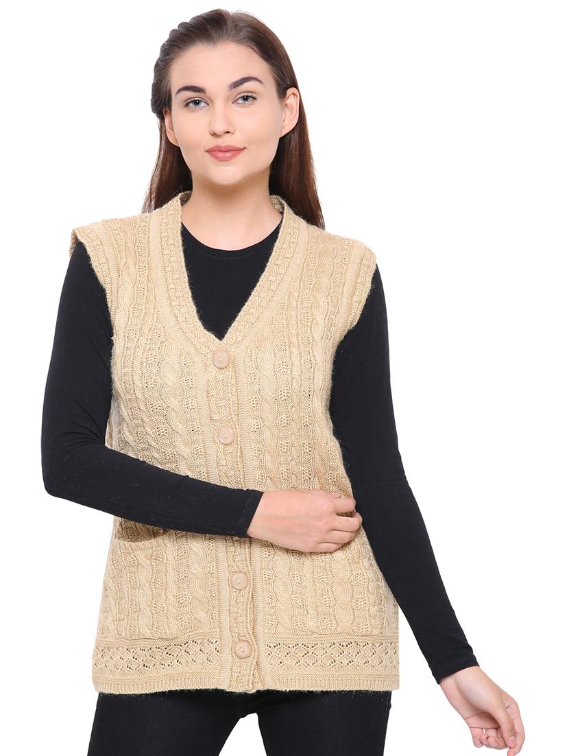cable knit sleeveless cardigan - 15607368 -  Zoom Image - 0