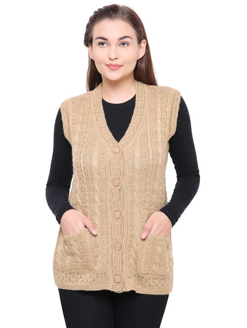 cable knit sleeveless cardigan - 15607369 -  Standard Image - 0