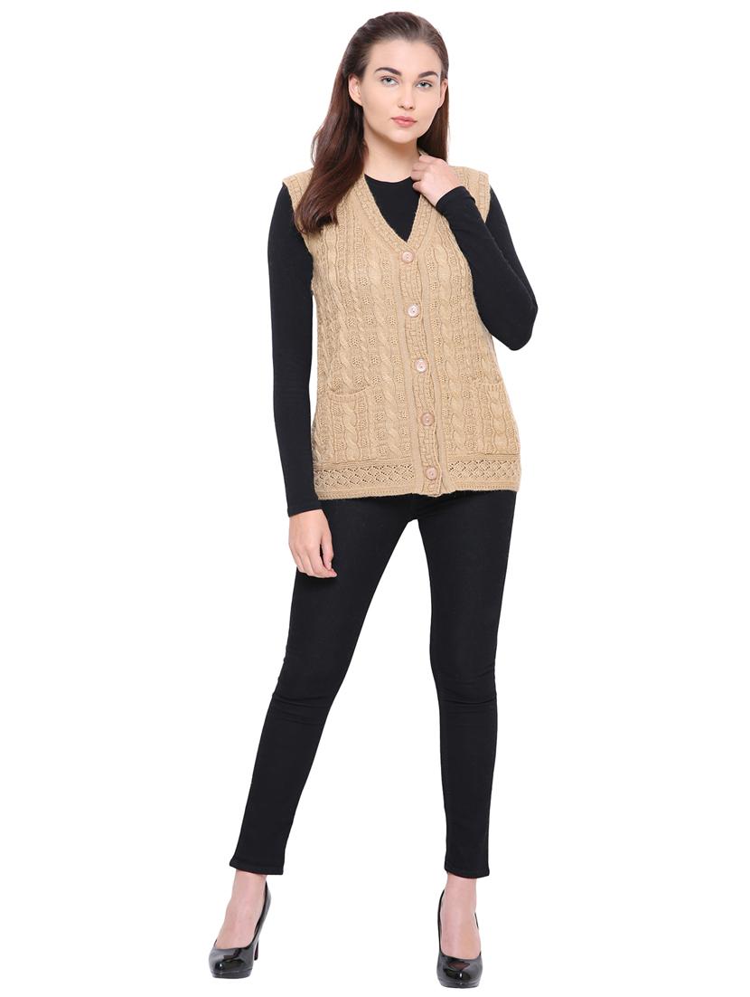 cable knit sleeveless cardigan - 15607369 - Standard Image - 3