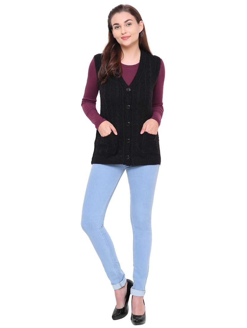cable knit sleeveless cardigan - 15607370 -  Standard Image - 3