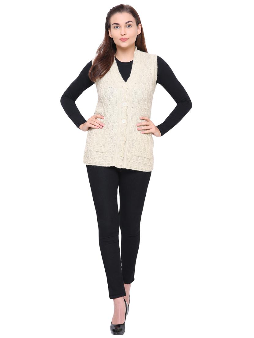 cable knit sleeveless cardigan - 15607372 - Standard Image - 3