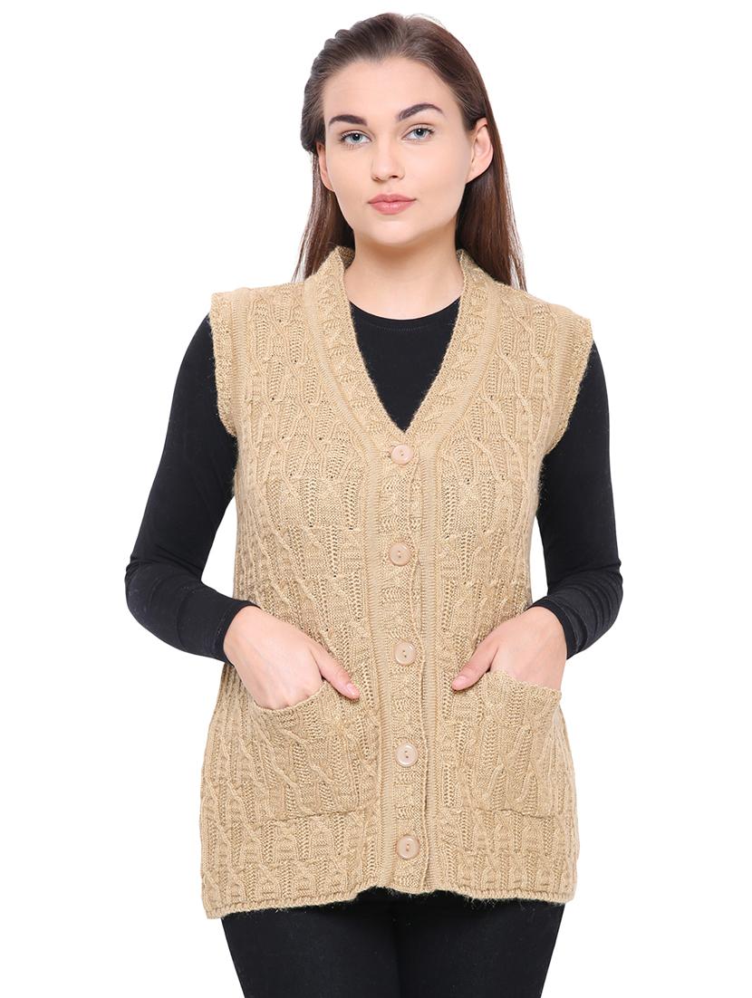 cable knit sleeveless cardigan - 15607373 -  Zoom Image - 0