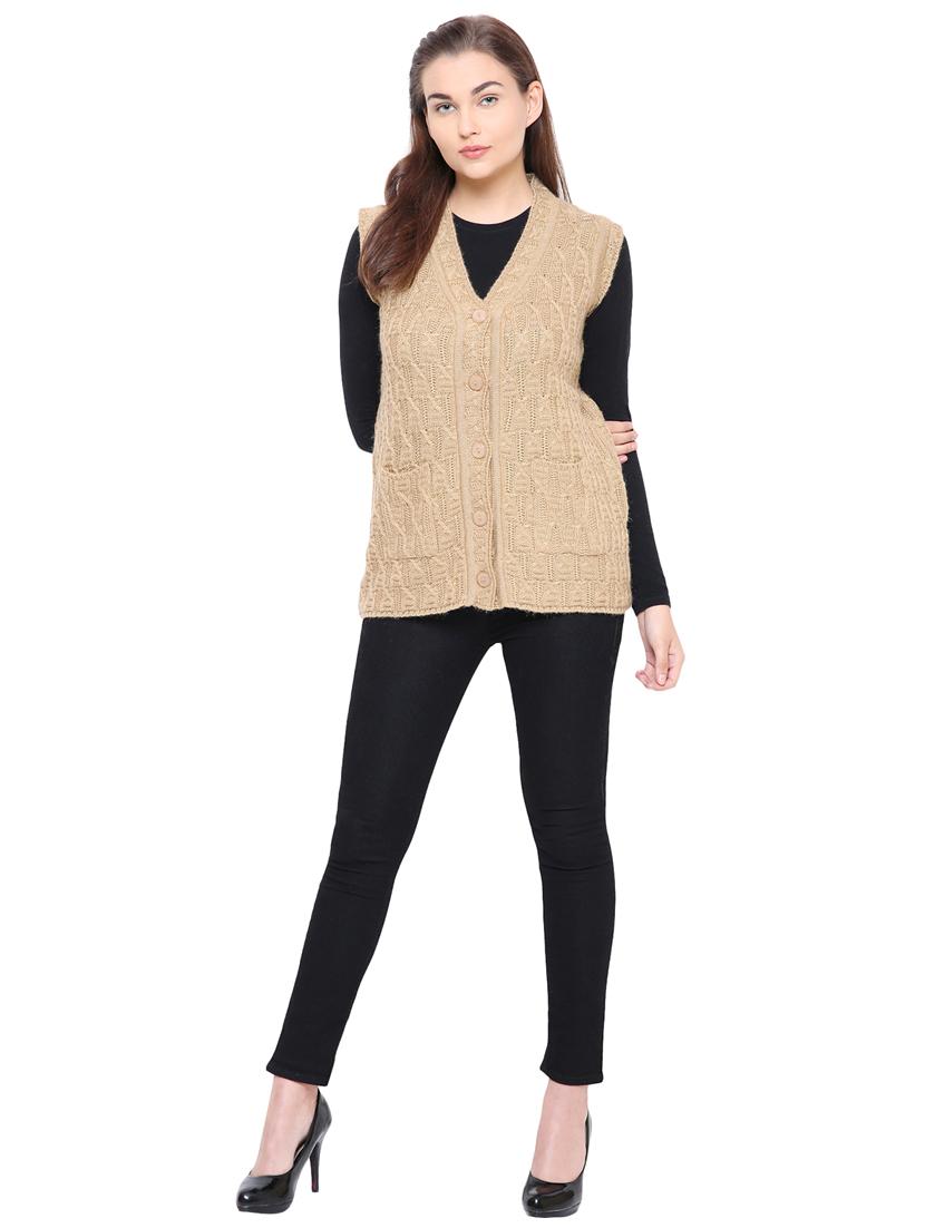 cable knit sleeveless cardigan - 15607373 - Standard Image - 3